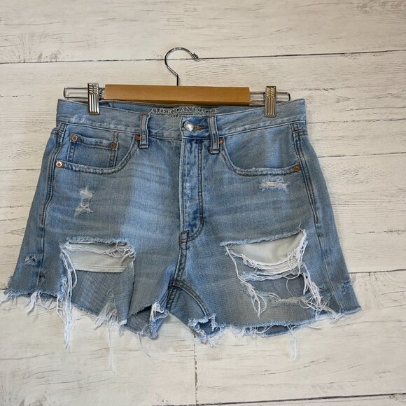 American Eagle Outfitters Shorts SZ 6 Vintage High Rise Distressed Cut Off Vacay - Picture 1 of 15